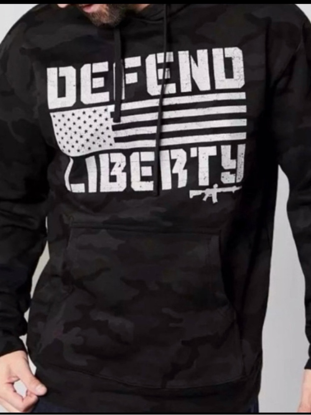 Howitzer "Defend Liberty" Black Camo Hoodie - Picture 7 of 11
